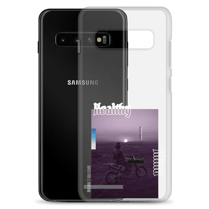 Healthy Mind | Dirt Bike Sunset Glitch Phone Case S product image (2)