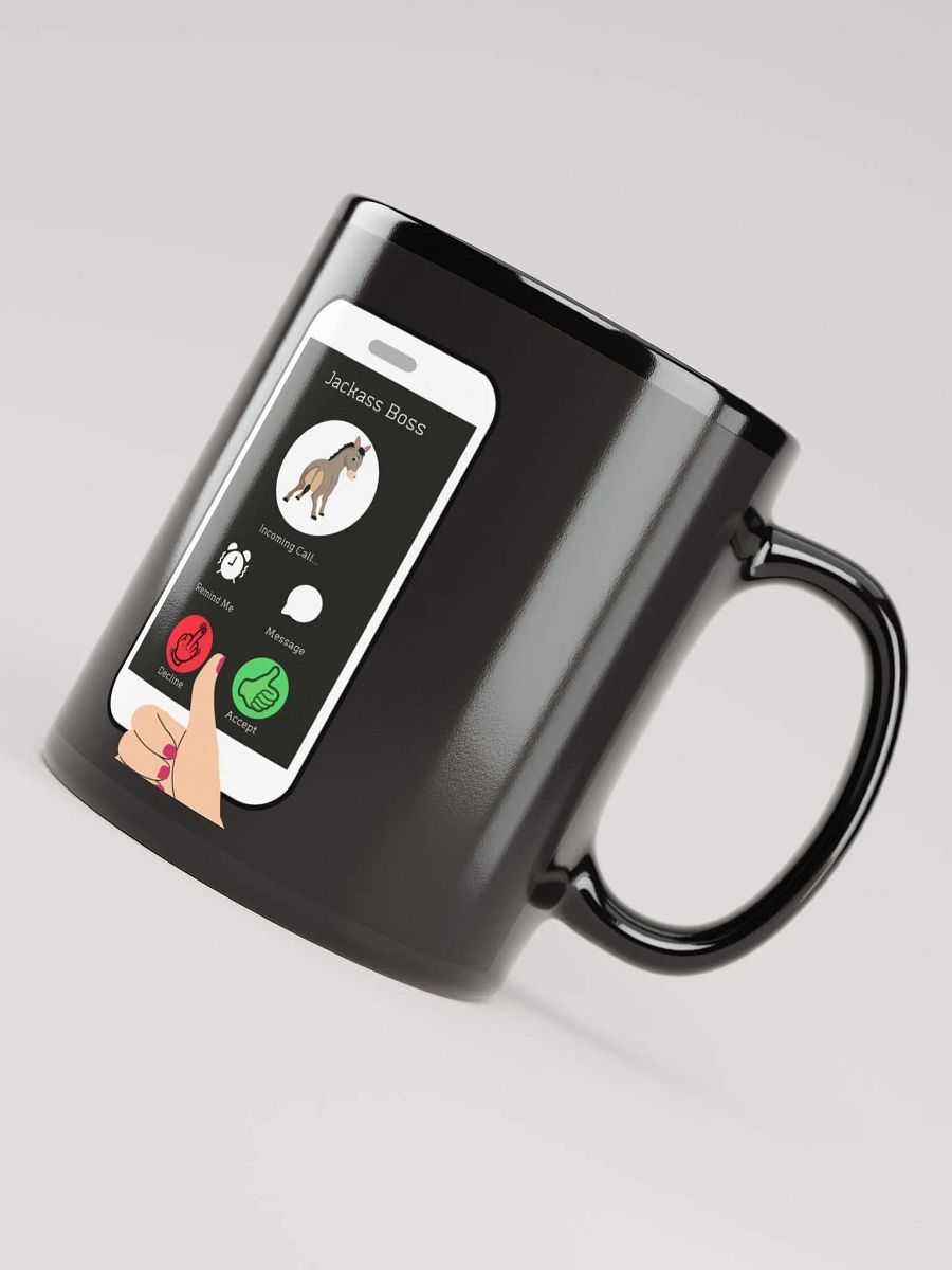 When The Boss Calls - Funny Black Mug product image (7)