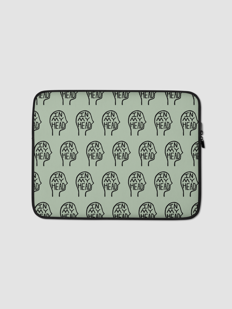 In My Head green laptop sleeve product image (1)