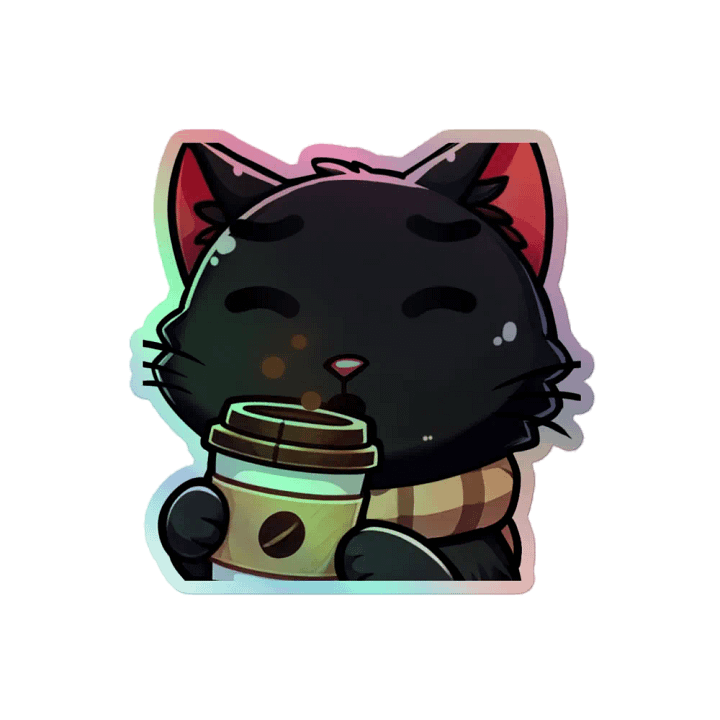 Content Cat Coffee Break Holographic Sticker Sheet product image (2)