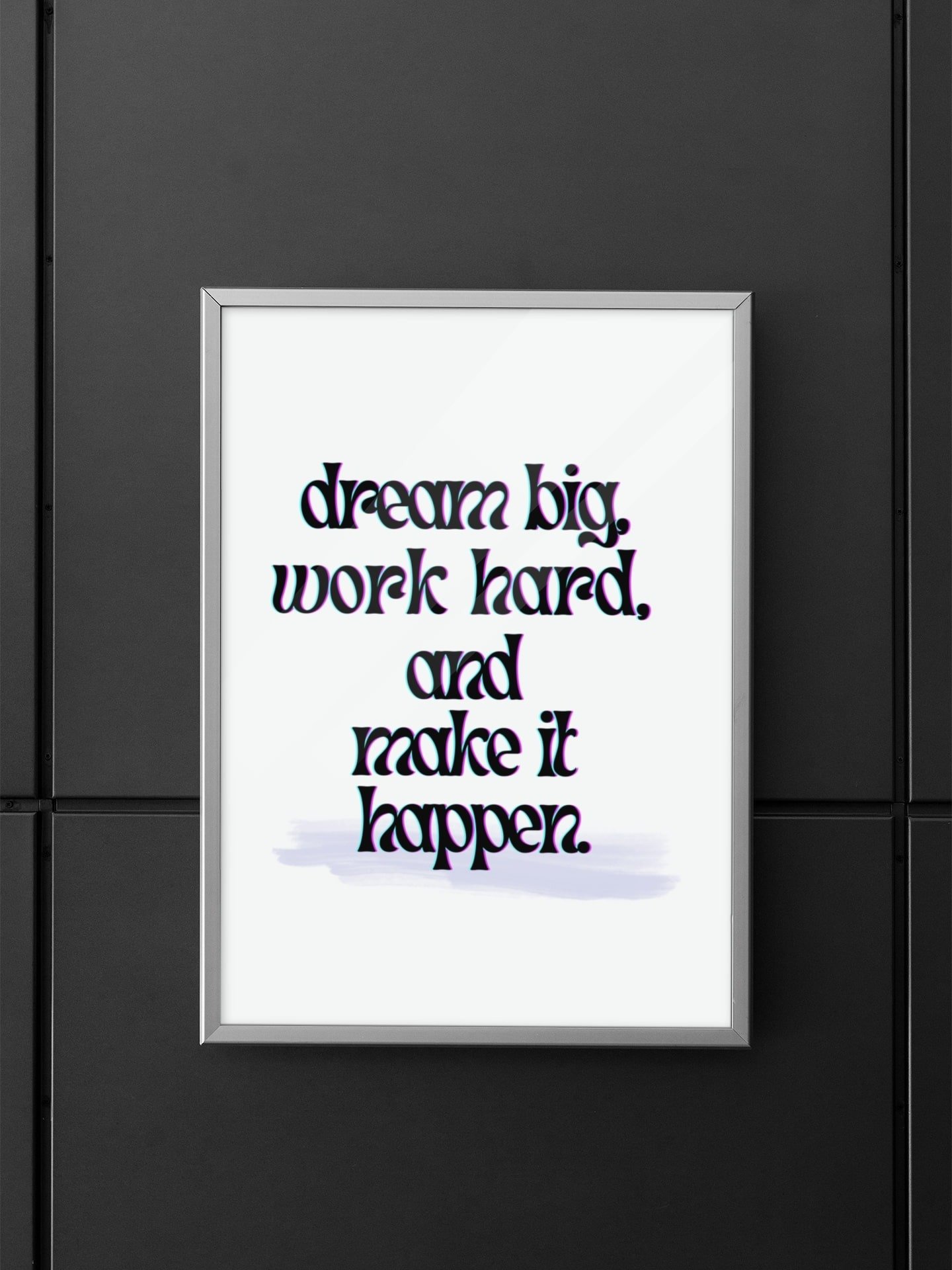 Dream Big Work Hard Make It Happen Quote Print, Inspirational Wall Art, Office Decor, Modern Typography Poster, Motivational Statement Art product image (5)