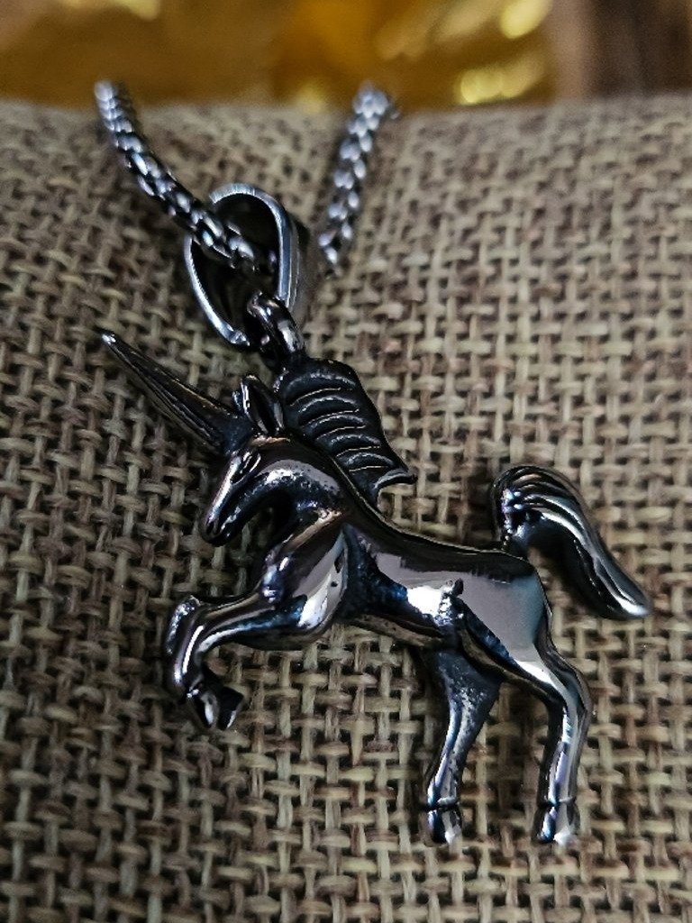 The Armored Kingdom Silverhorn Unicorn Necklace product image (4)