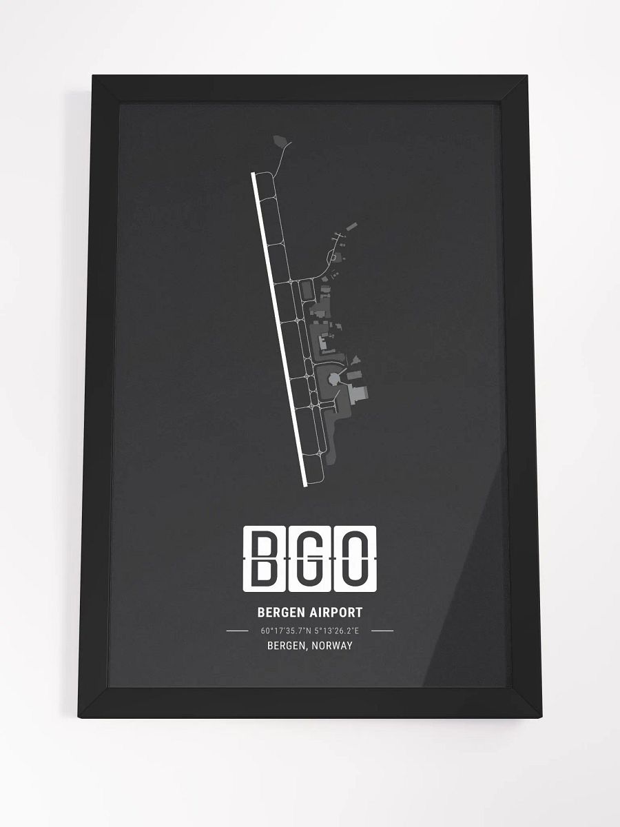 Framed Airport BGO Premium Map On Matt Paper product image (4)