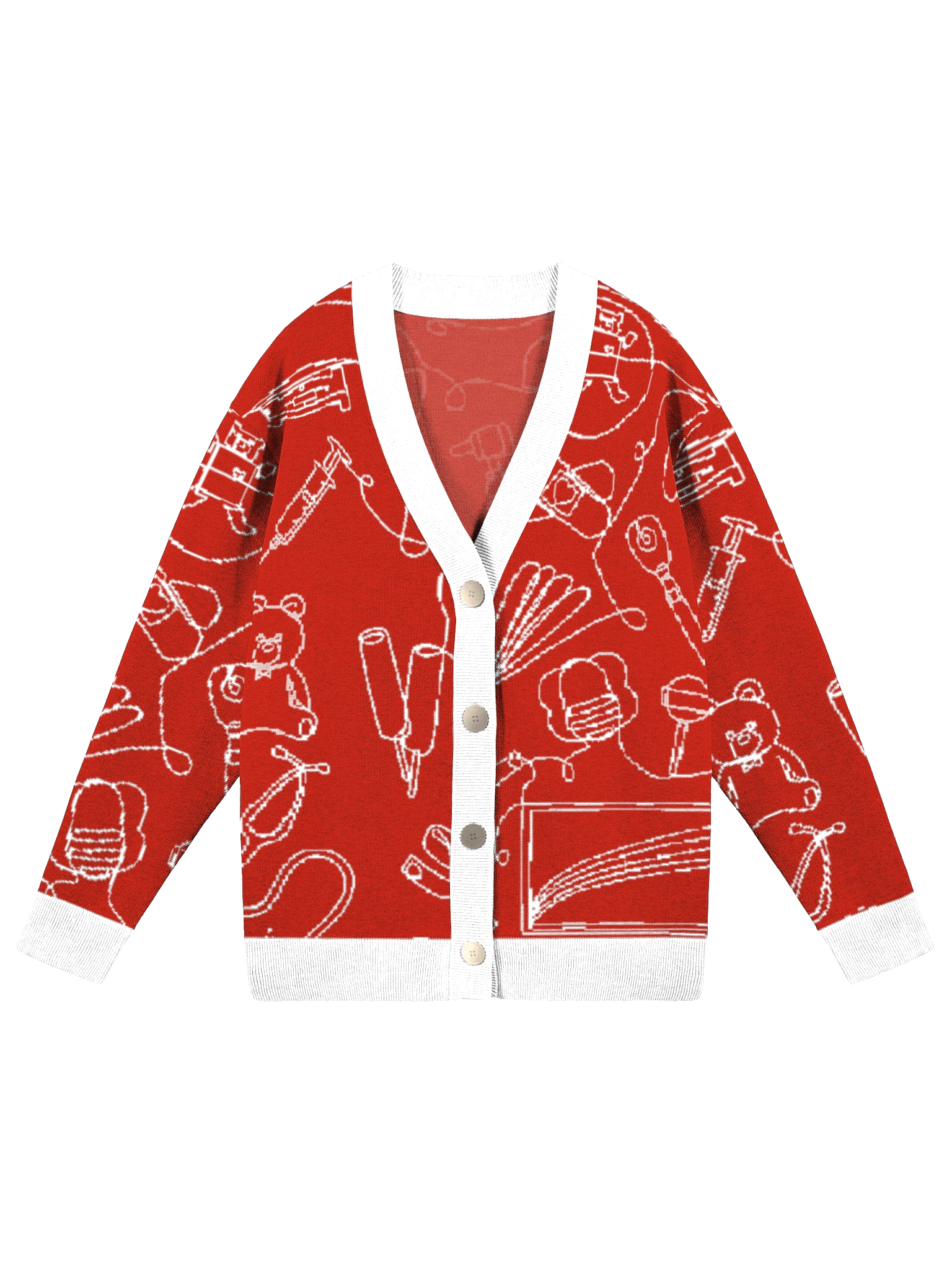 service lines (pediatrics - holiday red cardigan) product image (1)