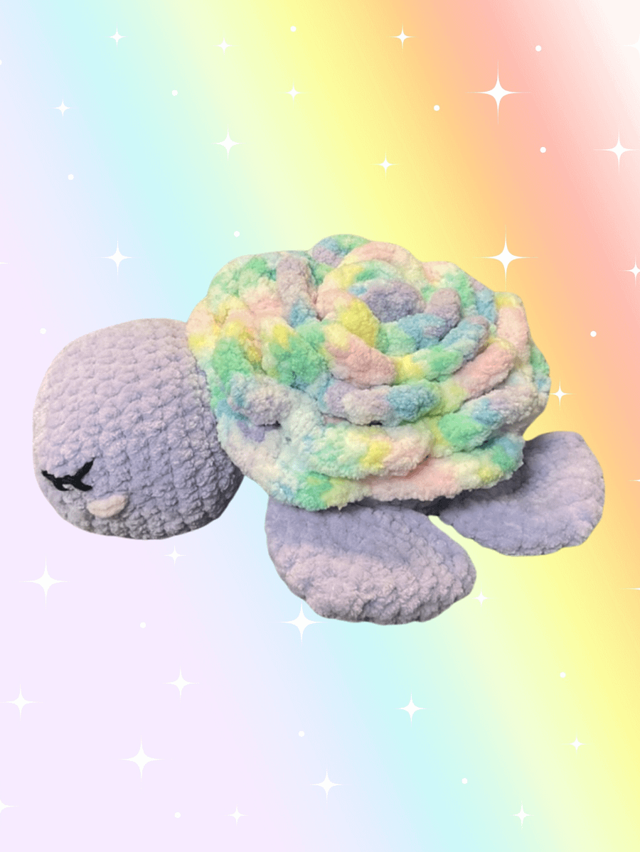 Pastel Rainbow Rose Turtle product image (1)