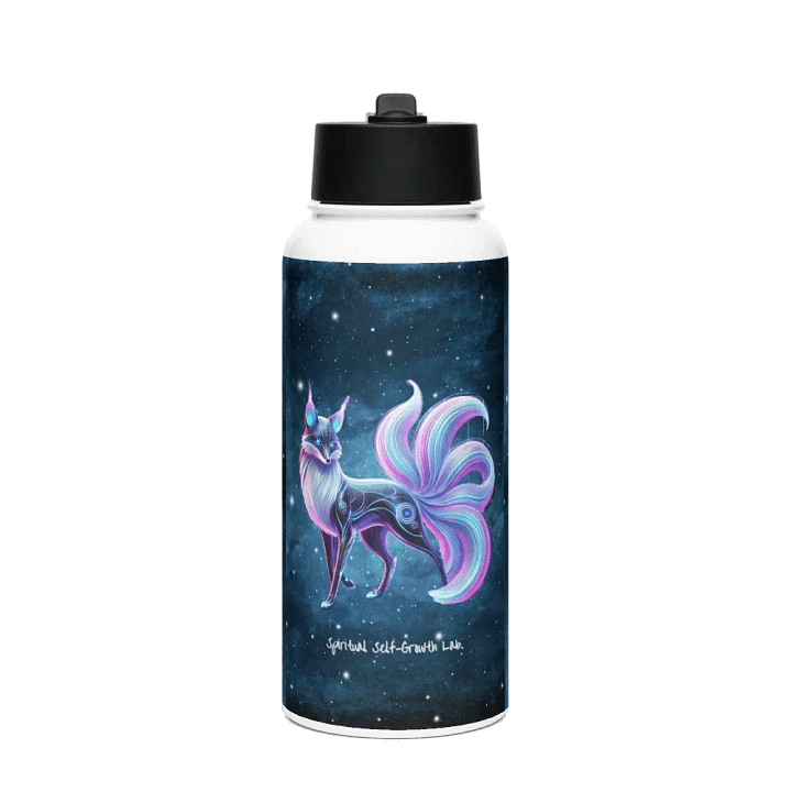 "Infinite Wisdom" Fox Stainless Steel Water Bottle – A Companion for Insightful Growth product image (1)