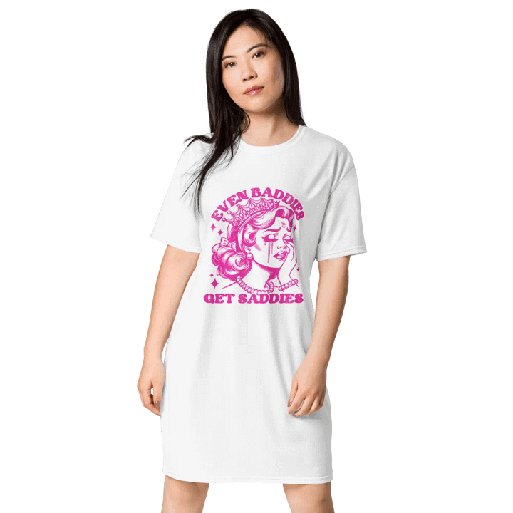 Oversized, 'Even Baddies Get Saddies' T-Shirt Dress product image (1)