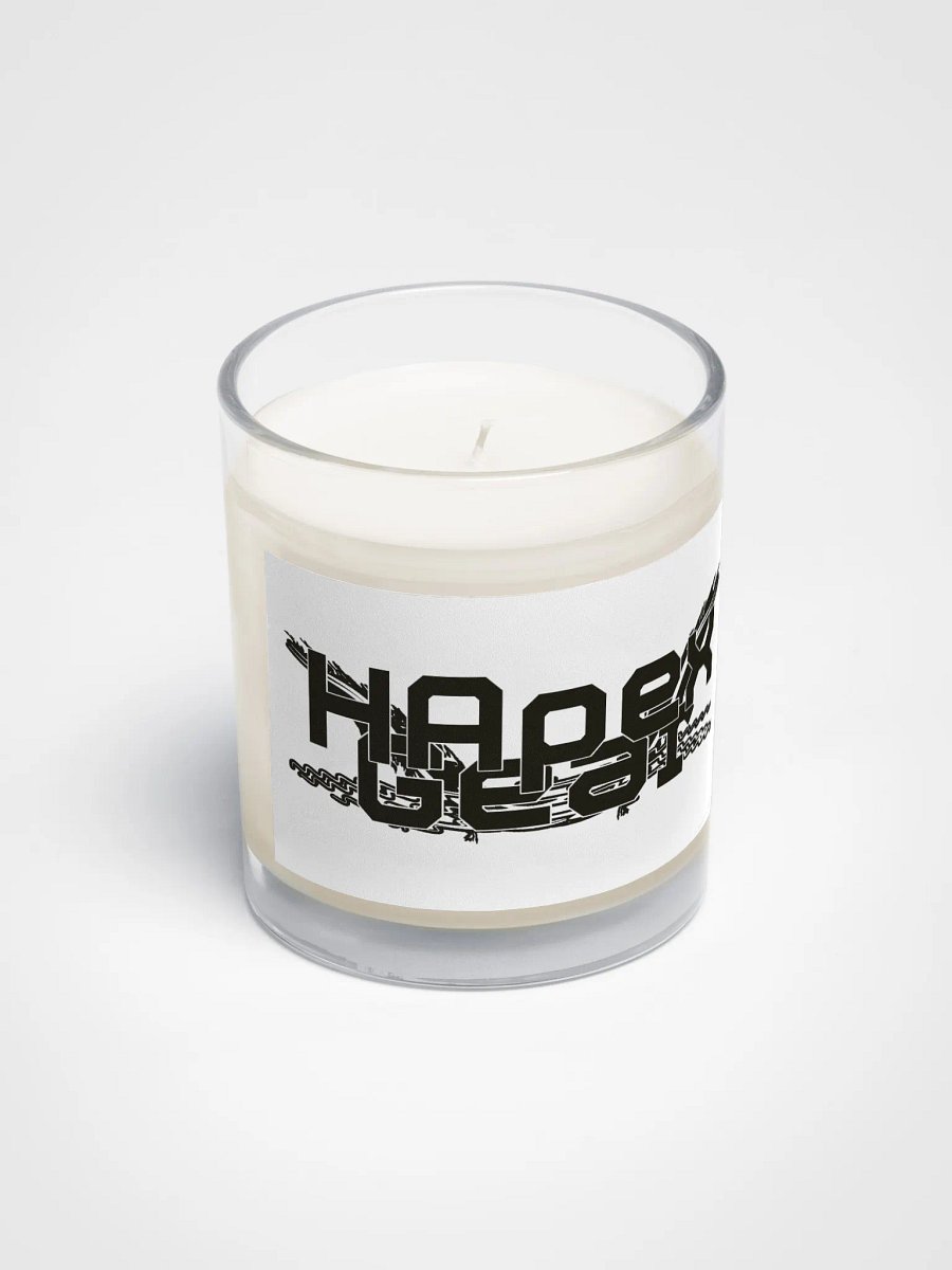 Black HApex Gear White Logo - Soy Wax Candle In A Clear Glass Jar product image (2)