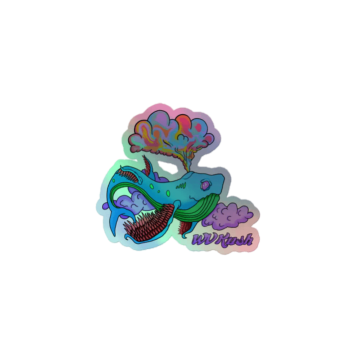 Flying Whale Holographic Sticker product image (1)