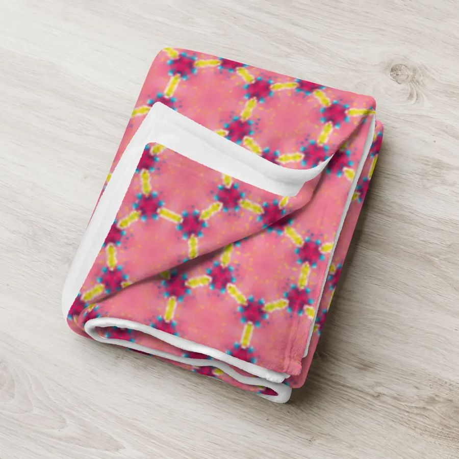 Pink Honeycomb Seamless Pattern Throw Blanket product image (8)