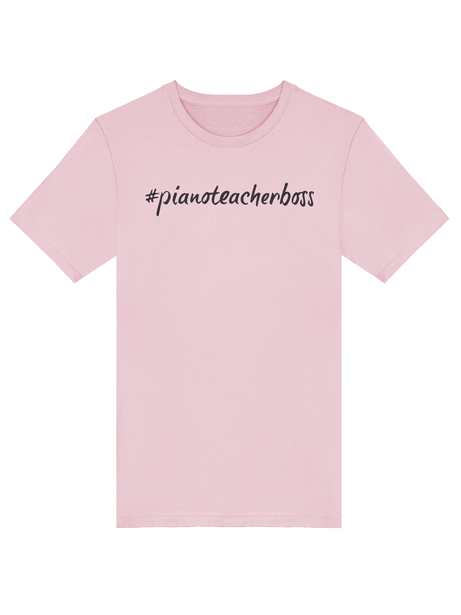 "Piano Teacher Boss" Cotton T-shirt with BLACK script product image (5)