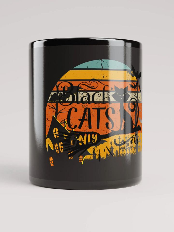 Curly Tailed Cat on Broomstick Mug product image (1)