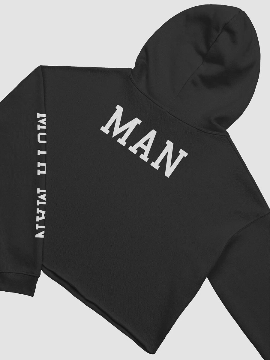 (2 sided) Moth Man sleeve print fleece crop hoodie product image (5)