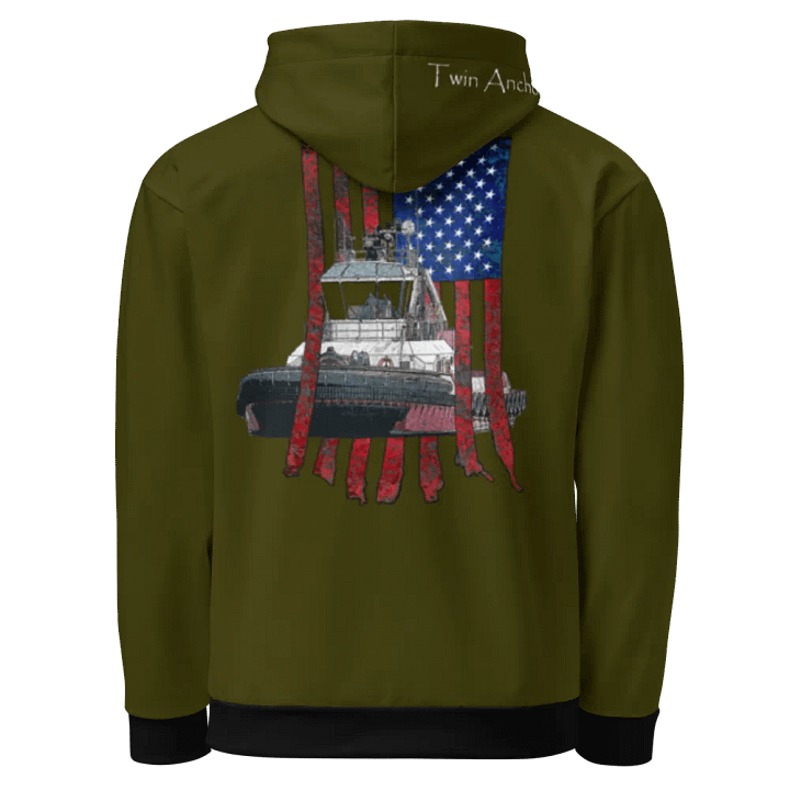 Green Athena Tug & CE Flage Hoodie product image (1)