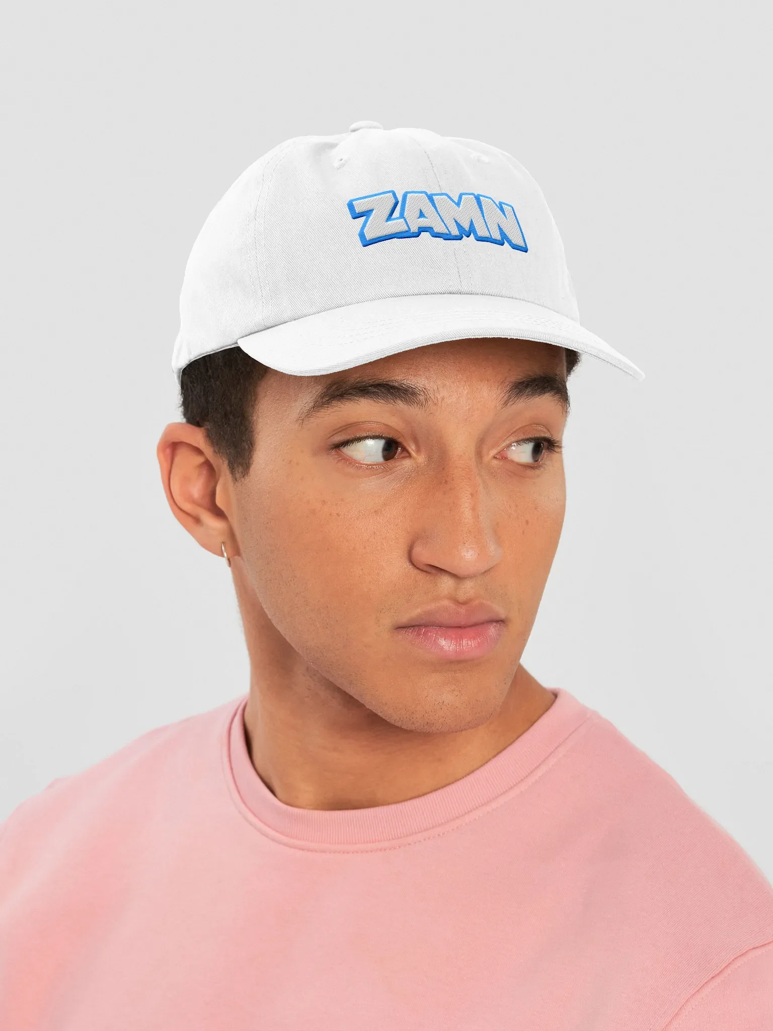 ZAMN Invisi-Logo Dad Hat: White product image (3)