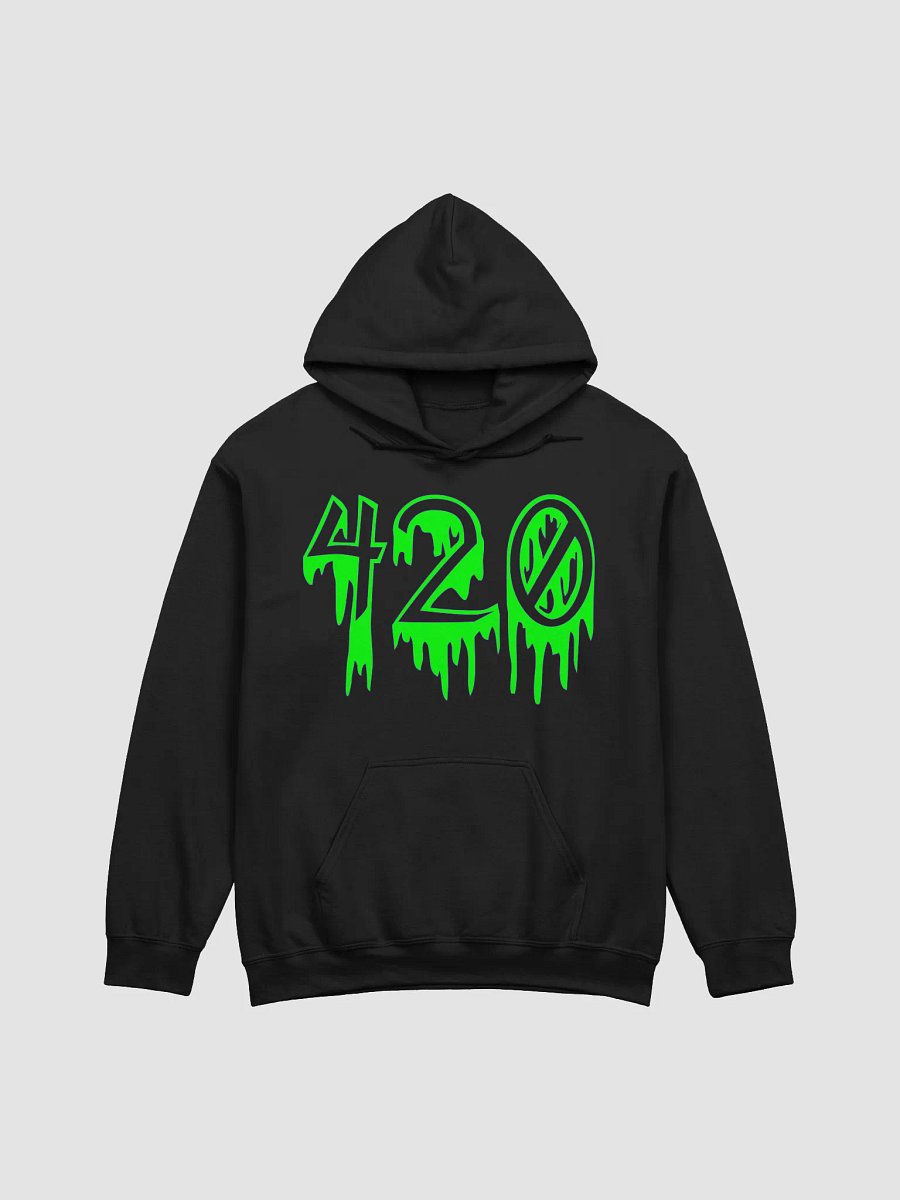 Dripping Green Happy 420 Horror Black Hoodie, Creepy Cannabis Stoner Clothing product image (1)