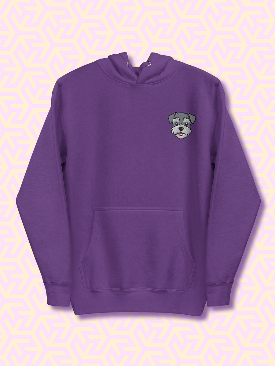 Happy Miniature Schnauzer Pup Embroidered Premium Hoodie product image (1)
