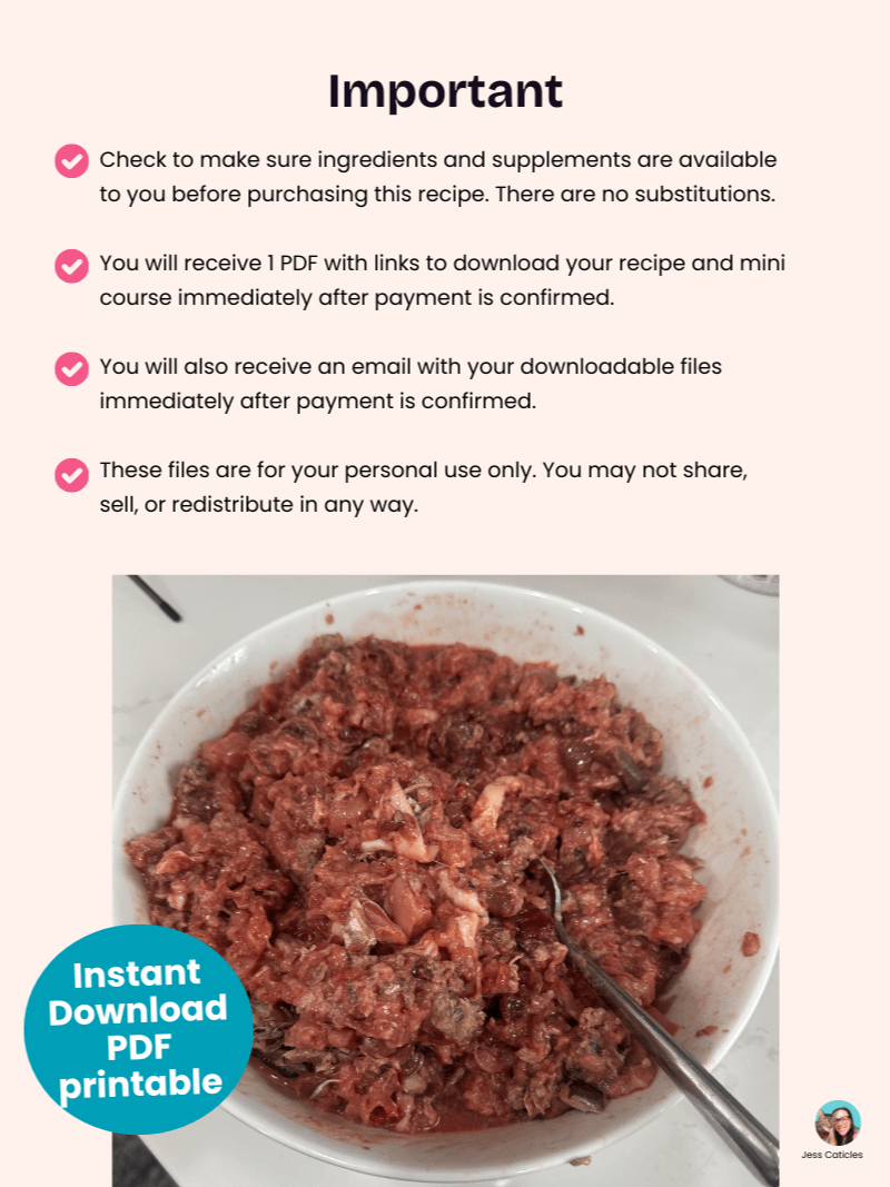 Turkey & chicken neck raw meaty bone cat food recipe ~ 1 recipe for adult cats product image (6)