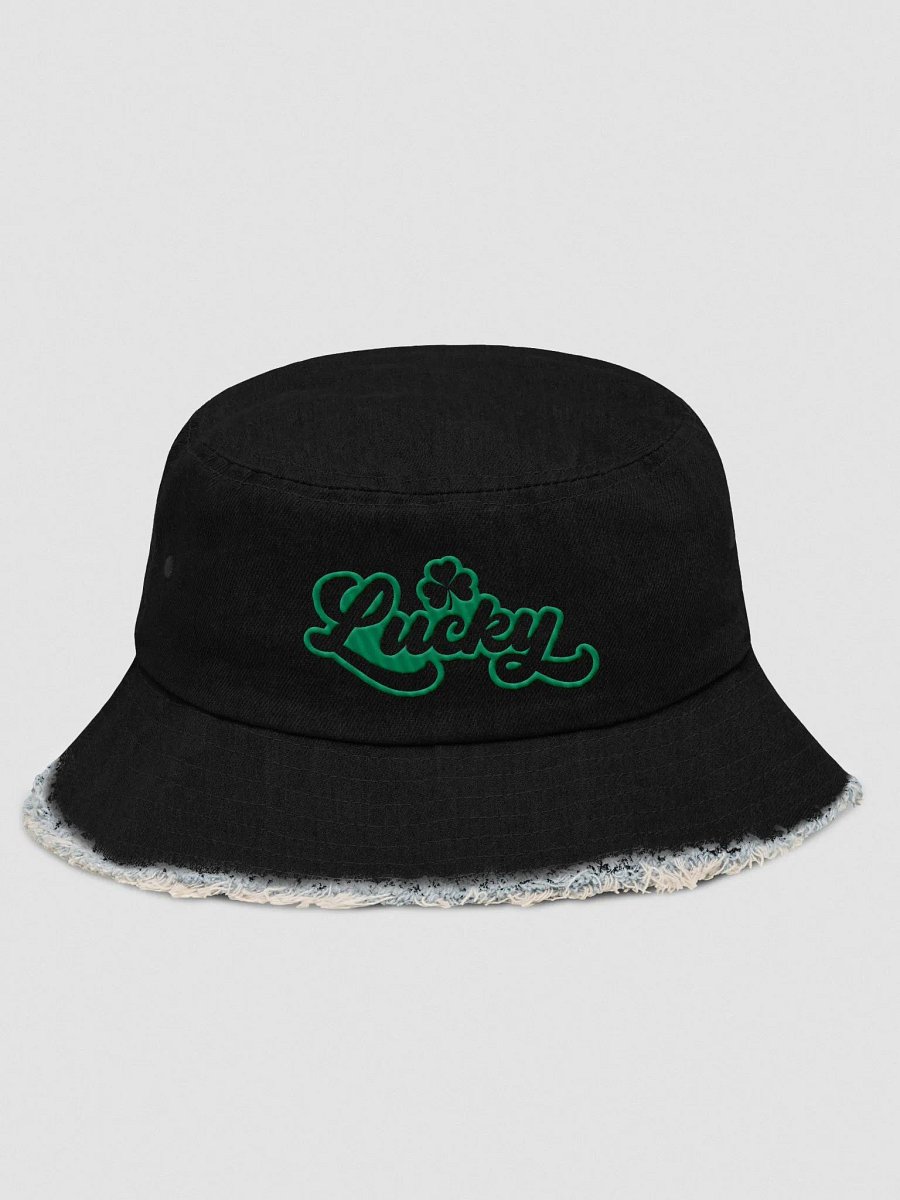 Stylized Lucky Distressed Denim Bucket Hat product image (1)