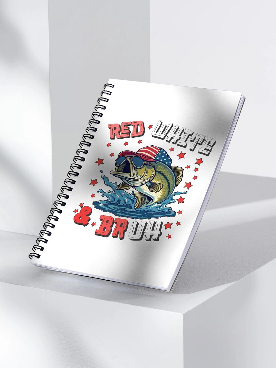Red White And Bruh Fishing Spiral Notebook product image (3)