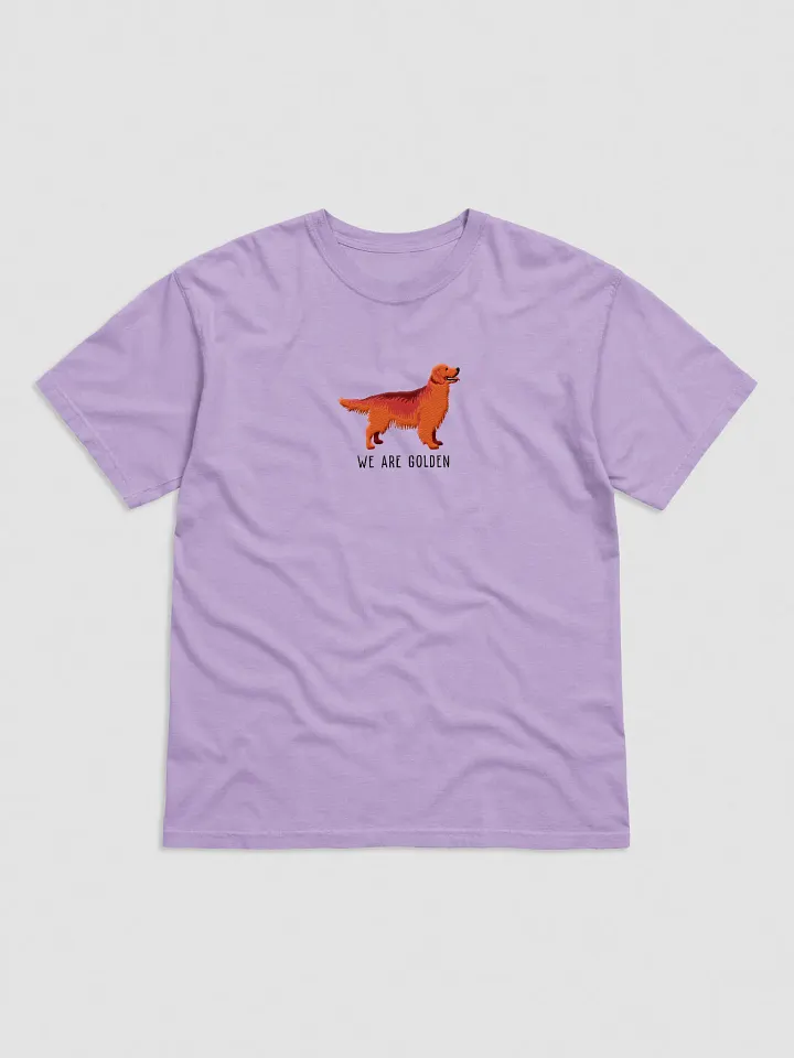 We Are Golden T-Shirt(Embroidered) of a Golden Retriever(Red) product image (1)