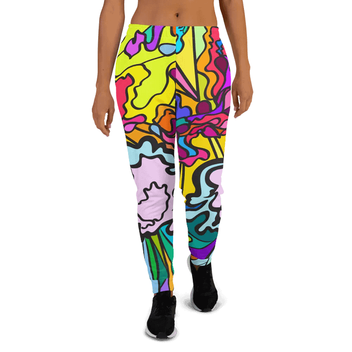 Vibrant Chaos All-Over Print Joggers - Wave at Sunset product image (2)