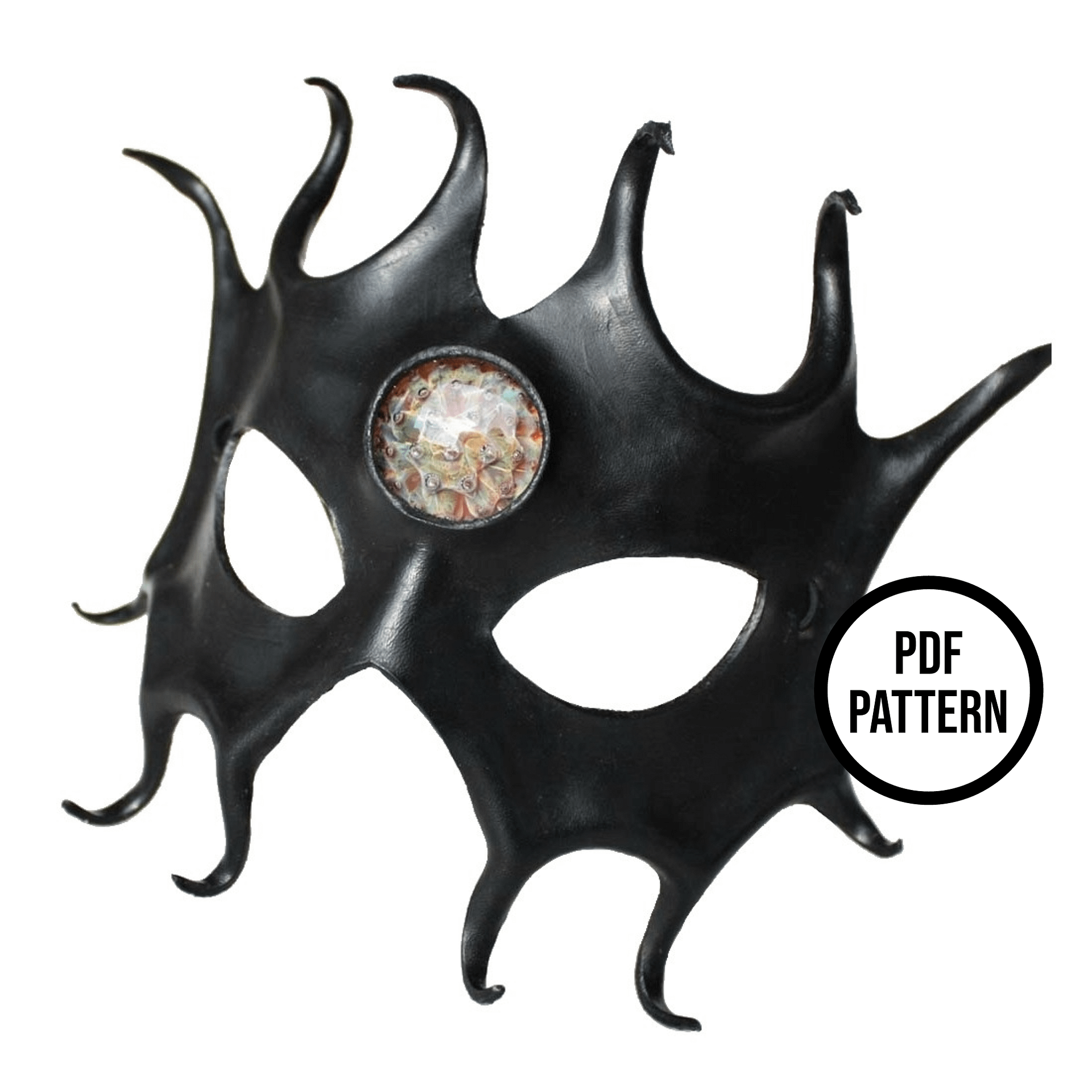 Leather Mask with Cabochon Inlay- PDF Pattern product image (1)