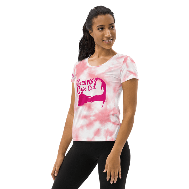 Women's | BOURNE to Cape Cod™ | Sporty Prep Tee ⚓️ | Athletic Style | Pink Logo on Pink Tie-Dye product image (1)