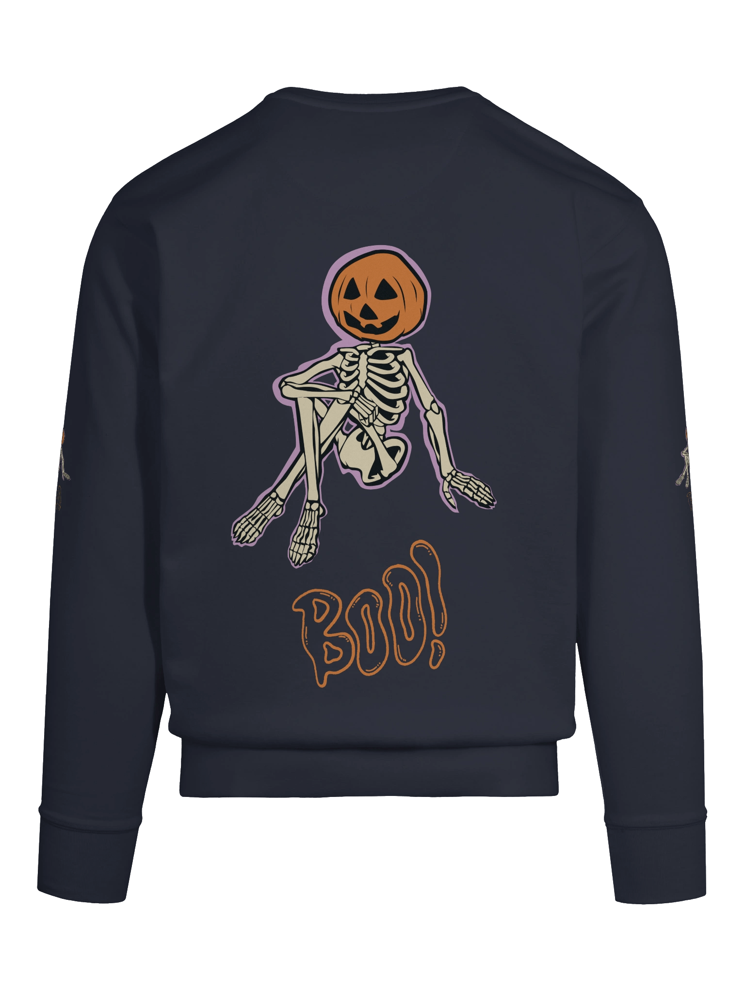 Pumpkin Head Skeleton Sweatshirt with BOO Design product image (104)