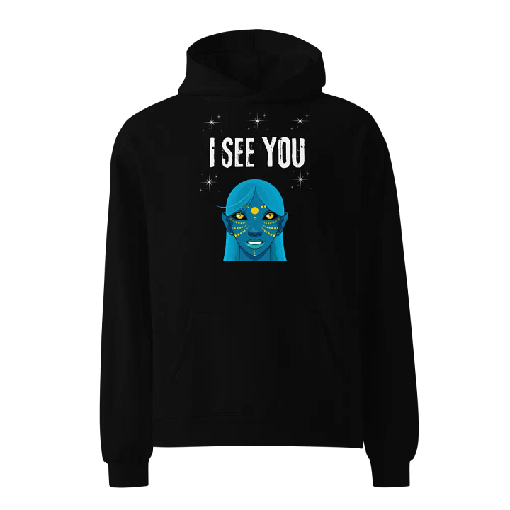 Smiling Blue Alien Premium Hoodie product image (1)