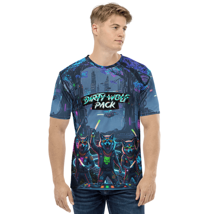 Neon Cyber Wolves All-Over T-Shirt product image (1)
