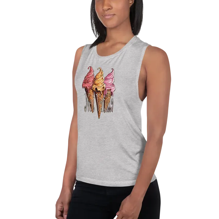 Not Vanilla threesome of ice cream cones flowy tank product image (14)