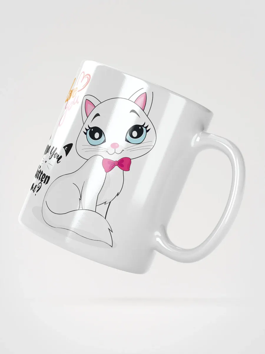 White Glossy Mug Cute Kitten product image (2)