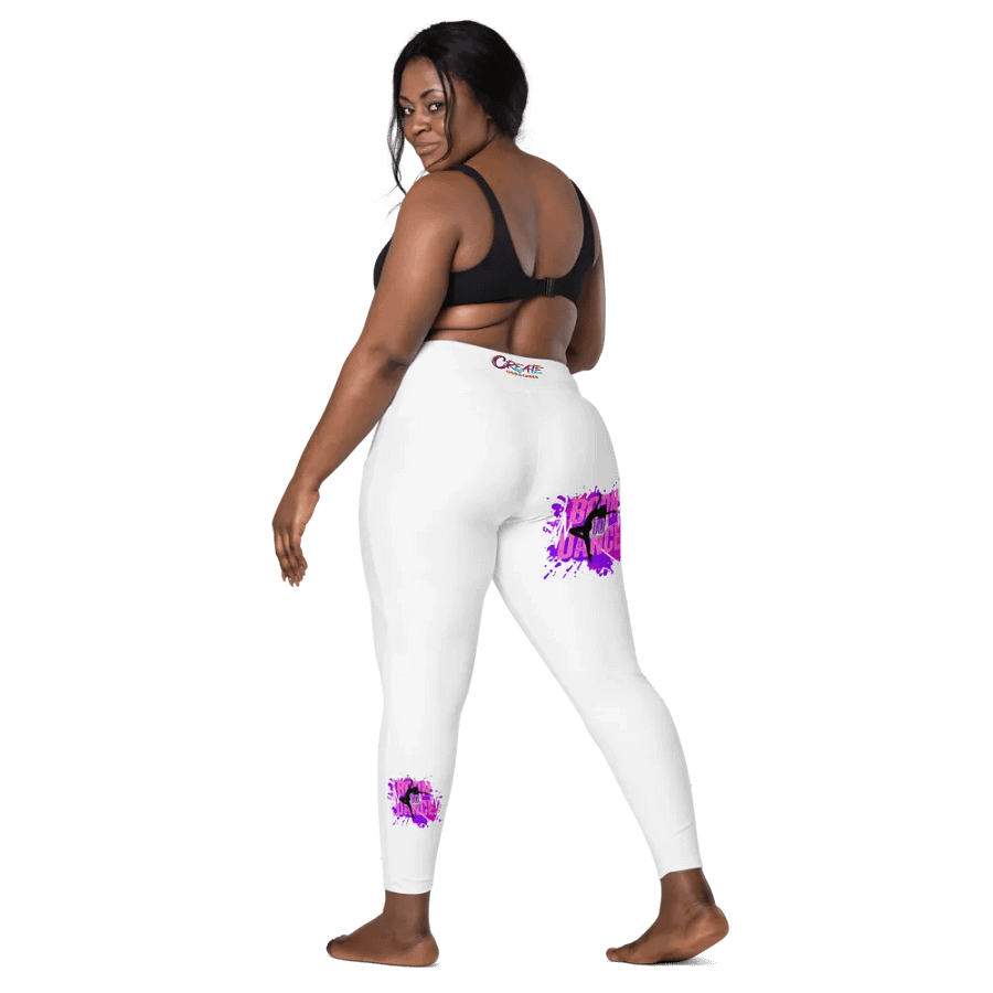 Born to Dance Her Silhouette White with prints Leggings product image (8)