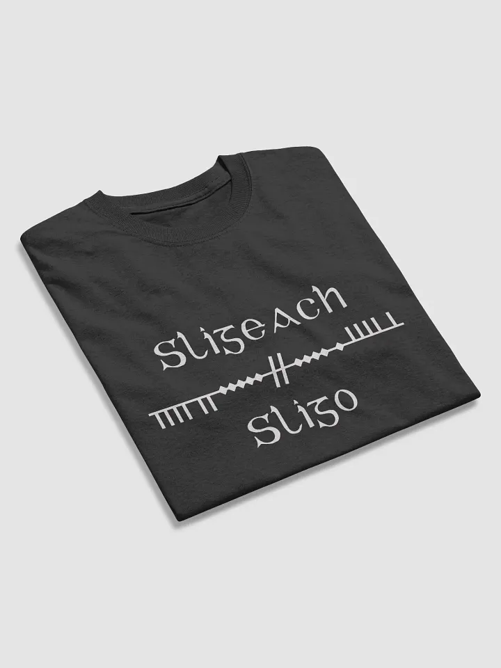 Sligo/Sligeach Scholastic style Ogham Black printed T-shirt product image (2)