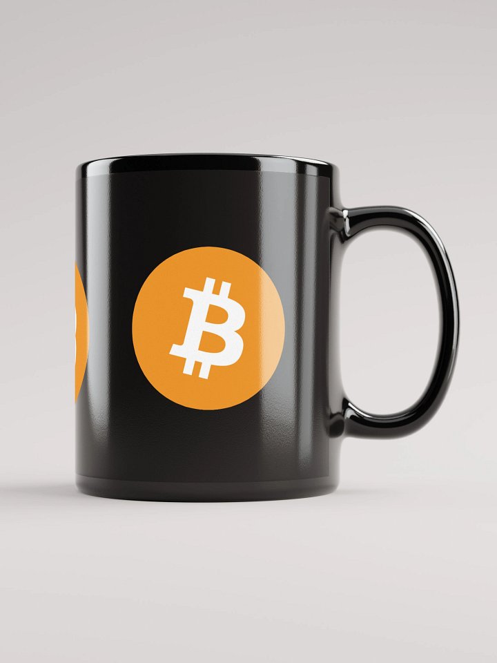 Bitcoin Logo Black Glossy Mug product image (2)