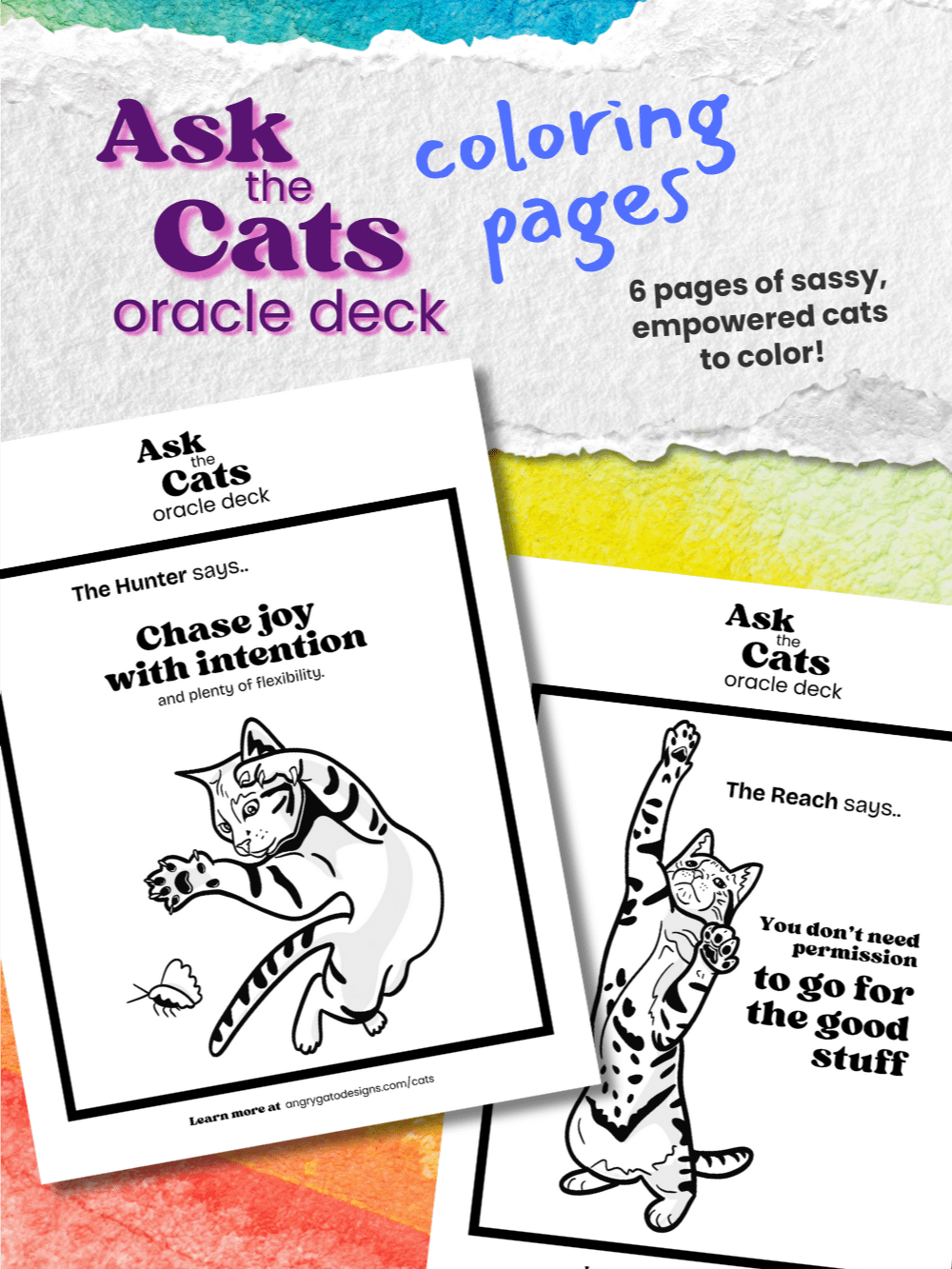 Ask the Cats Coloring Pages product image (1)