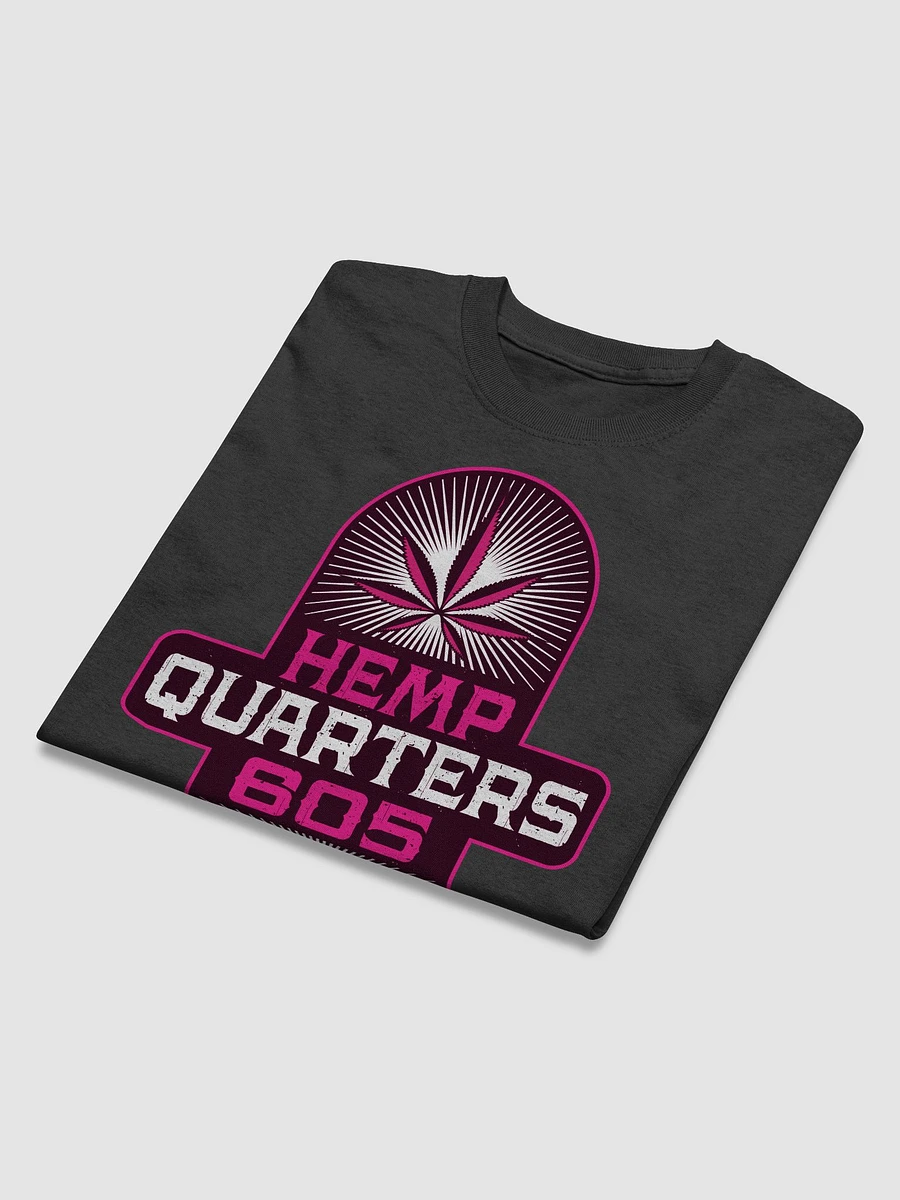 Hemp Quarters Pink Logo w/ Back Black T-Shirt product image (4)