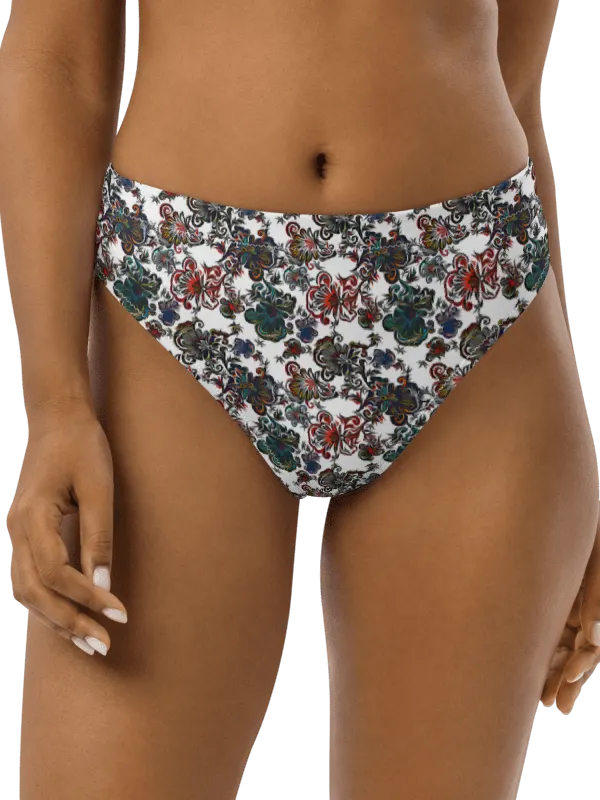 Mysterious Flowers | Recycled High Waisted Bikini Bottom product image (1)