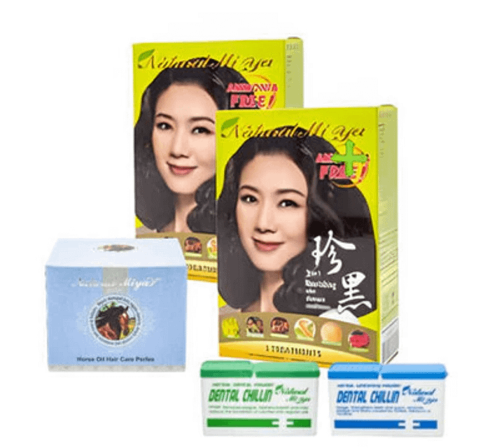 特價組合禮包：珍黑植物染髮護髮乳(2盒)+馬油護髮素+牙寶樂保健亮白牙粉套裝 product image (1)