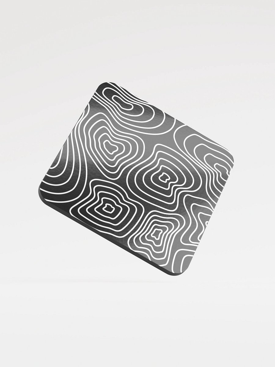 White on Black Topographic Cork Coaster Set product image (1)