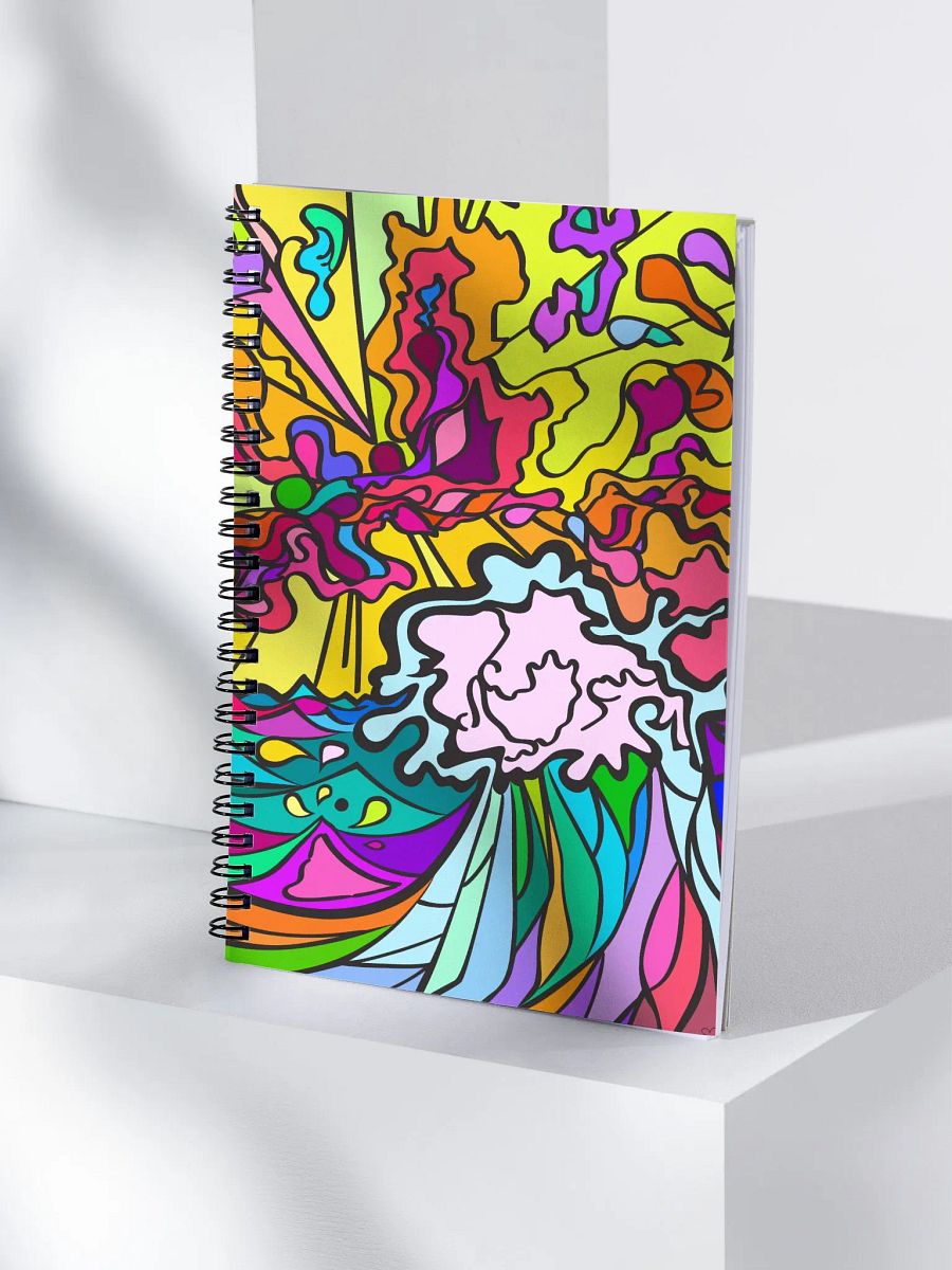 Vibrant Swirls Spiral Notebook – Wave at Sunset product image (4)
