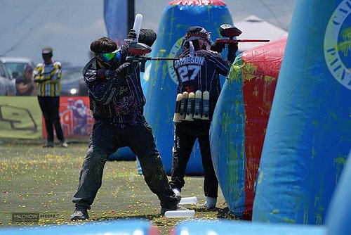 Mid-game mayhem and we’re in the thick of it! 💪🎯

Shouts flying, paint breaking, and hearts pounding — this is paintball at i...