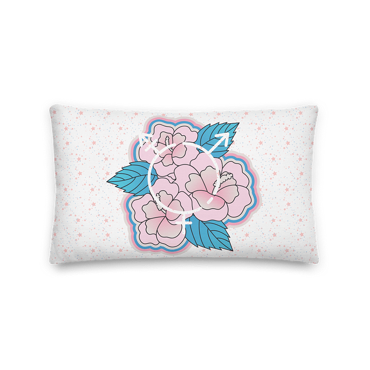LGBTQIAP2S+ 2025, Trans Flower with Symbol, Pillow product image (2)