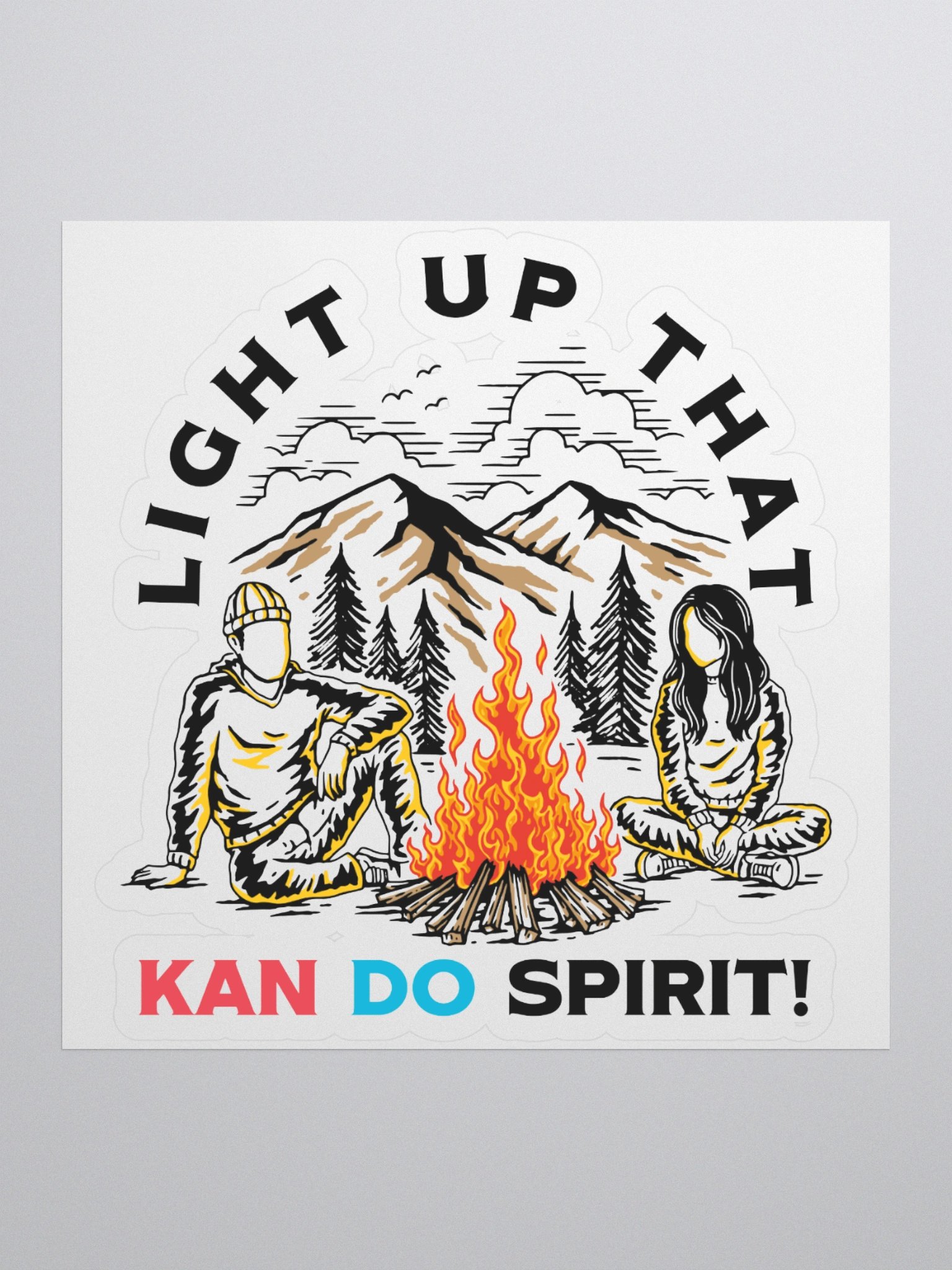 Mountain Campfire Kiss Cut Stickers product image (1)