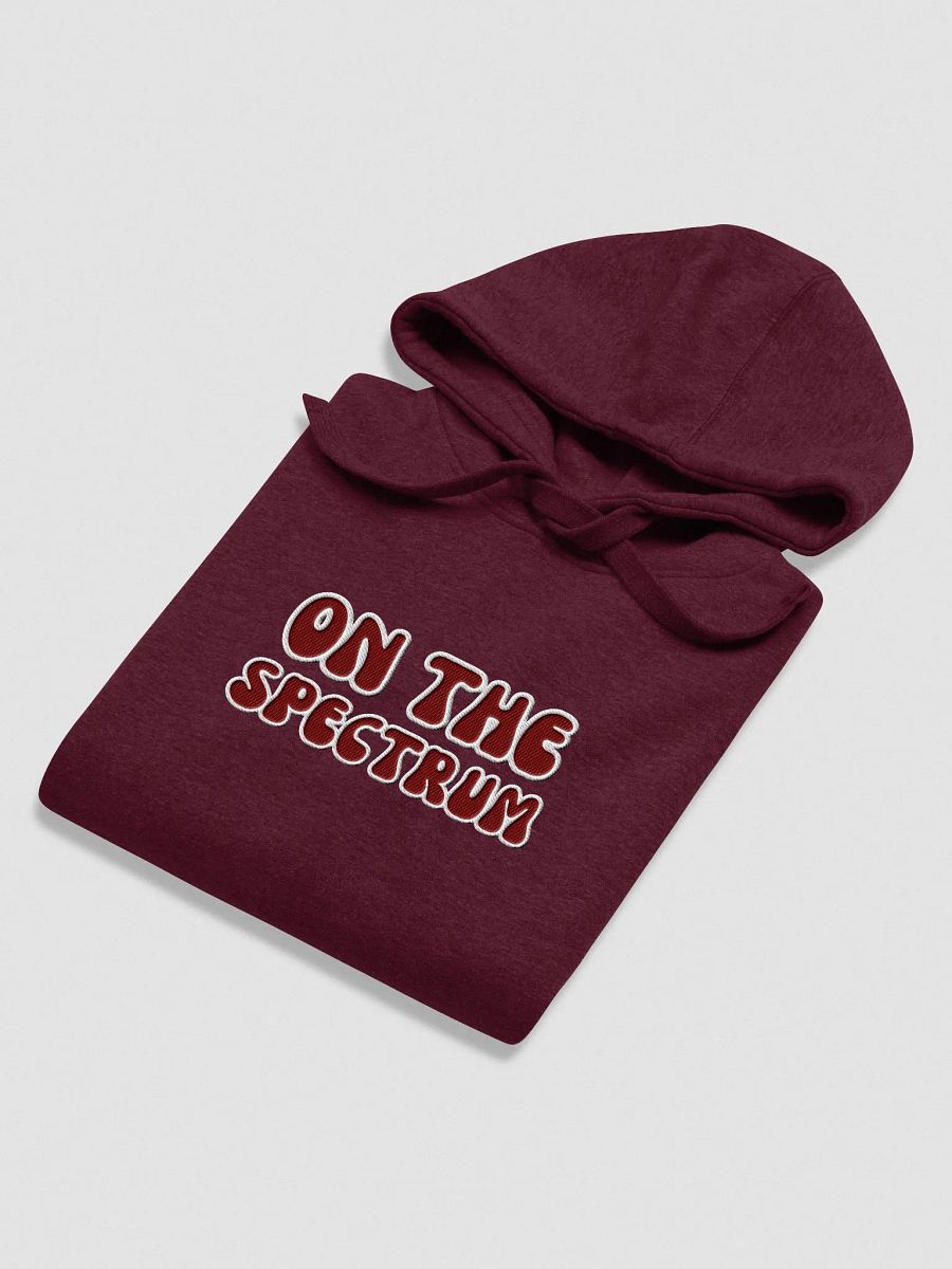 ON THE SPECTRUM lined design (lg., white and maroon) embroidered heavyweight hoodie product image (16)