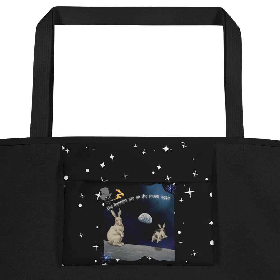 KC, Bunnies on the Moon, Black Tote product image (2)