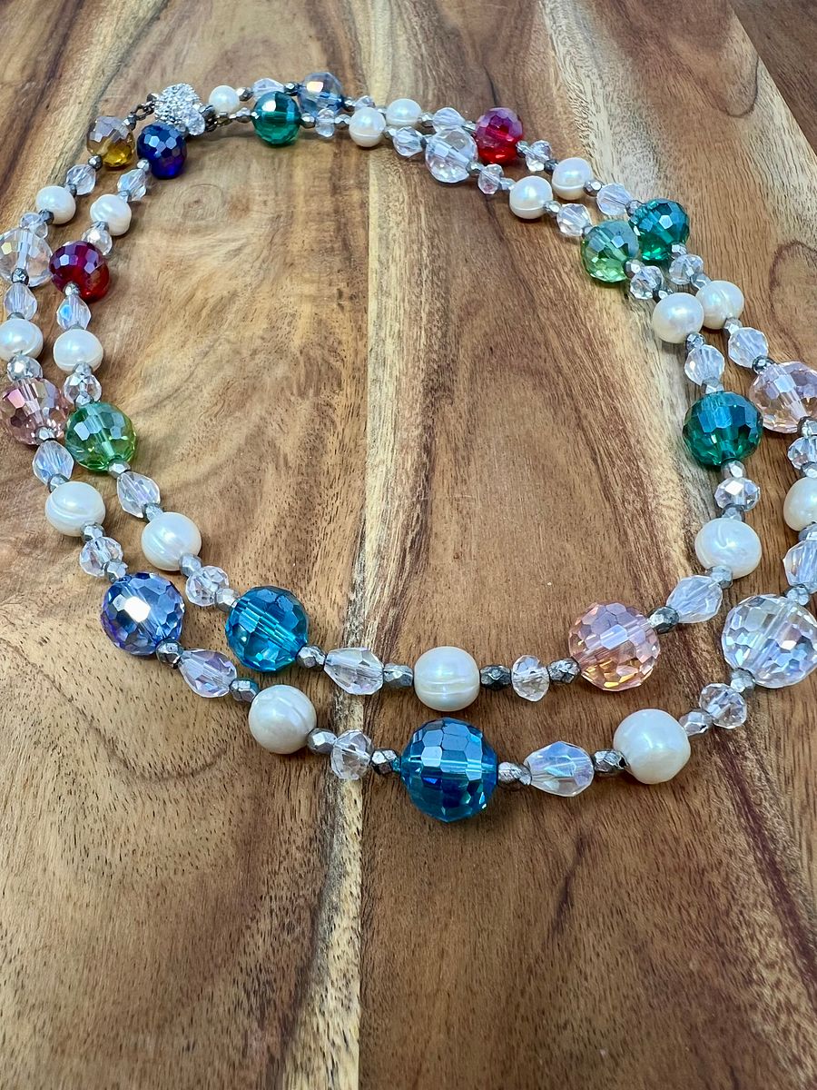 Handmade Convertible Necklace (Rainbow Crystal) product image (3)