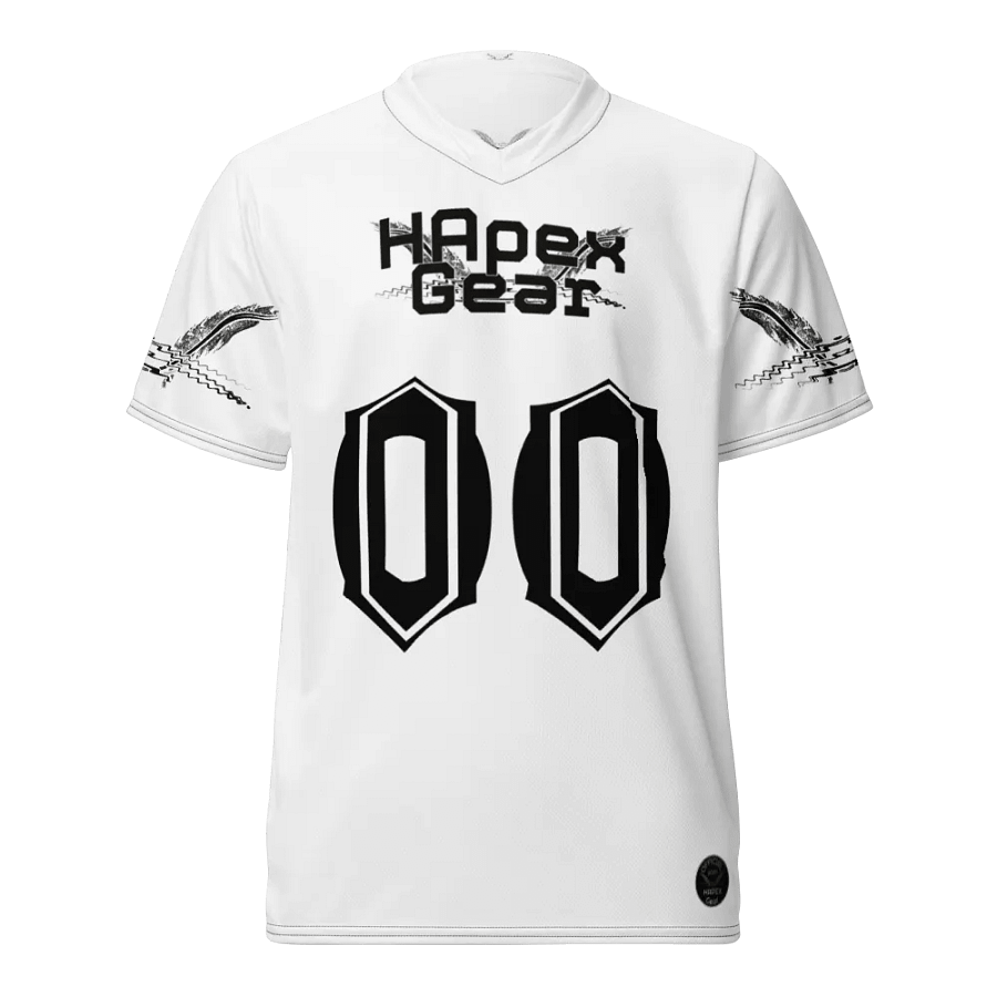 Neffex - White - Recycled Unisex Sports Jersey - Black HApex Gear Black Logo product image (3)
