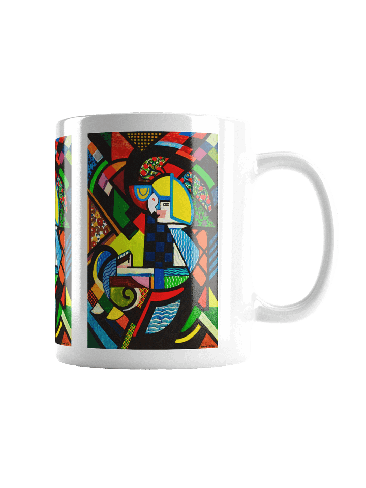 Cubist Abstract Coffee Mug Vibrant Geometric Modern Art Design product image (2)